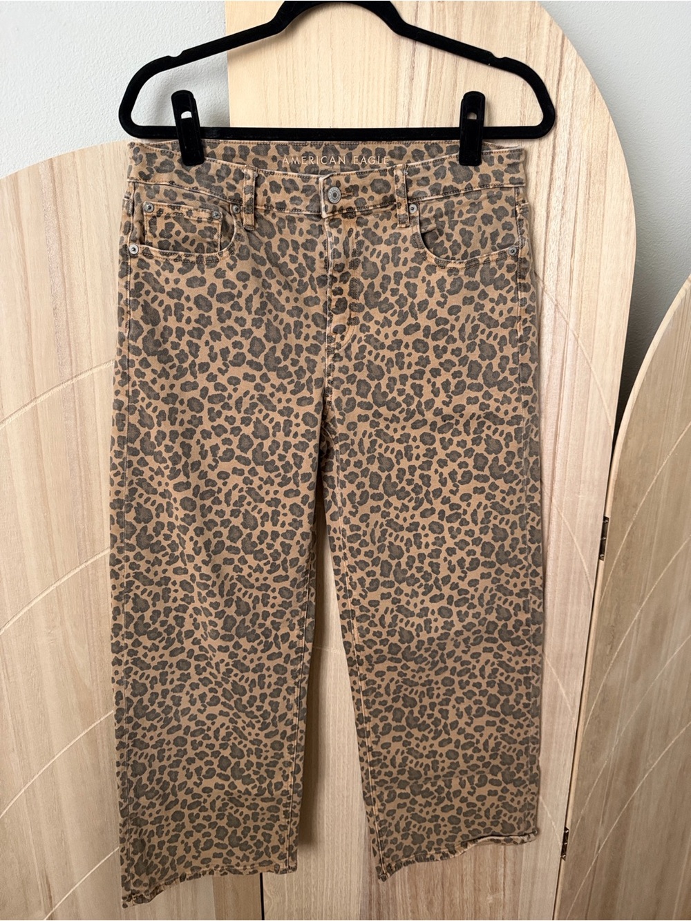 American Eagle Outfitters Leopard Wide Leg Jeans